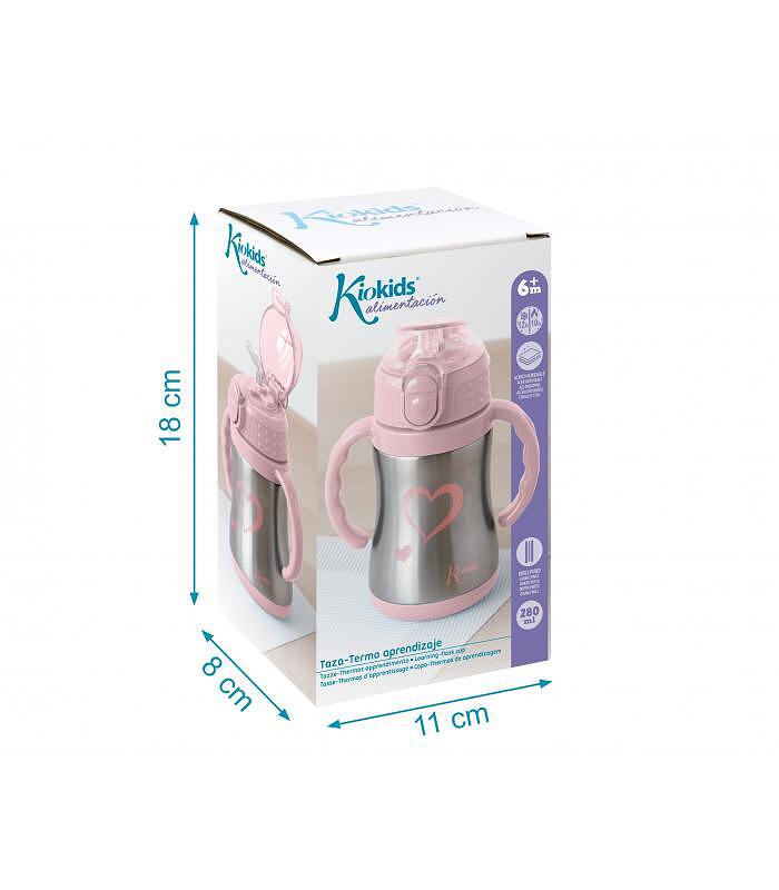 Бебешки Термос С Дръжки Розов 280мл 3325 Kiokids