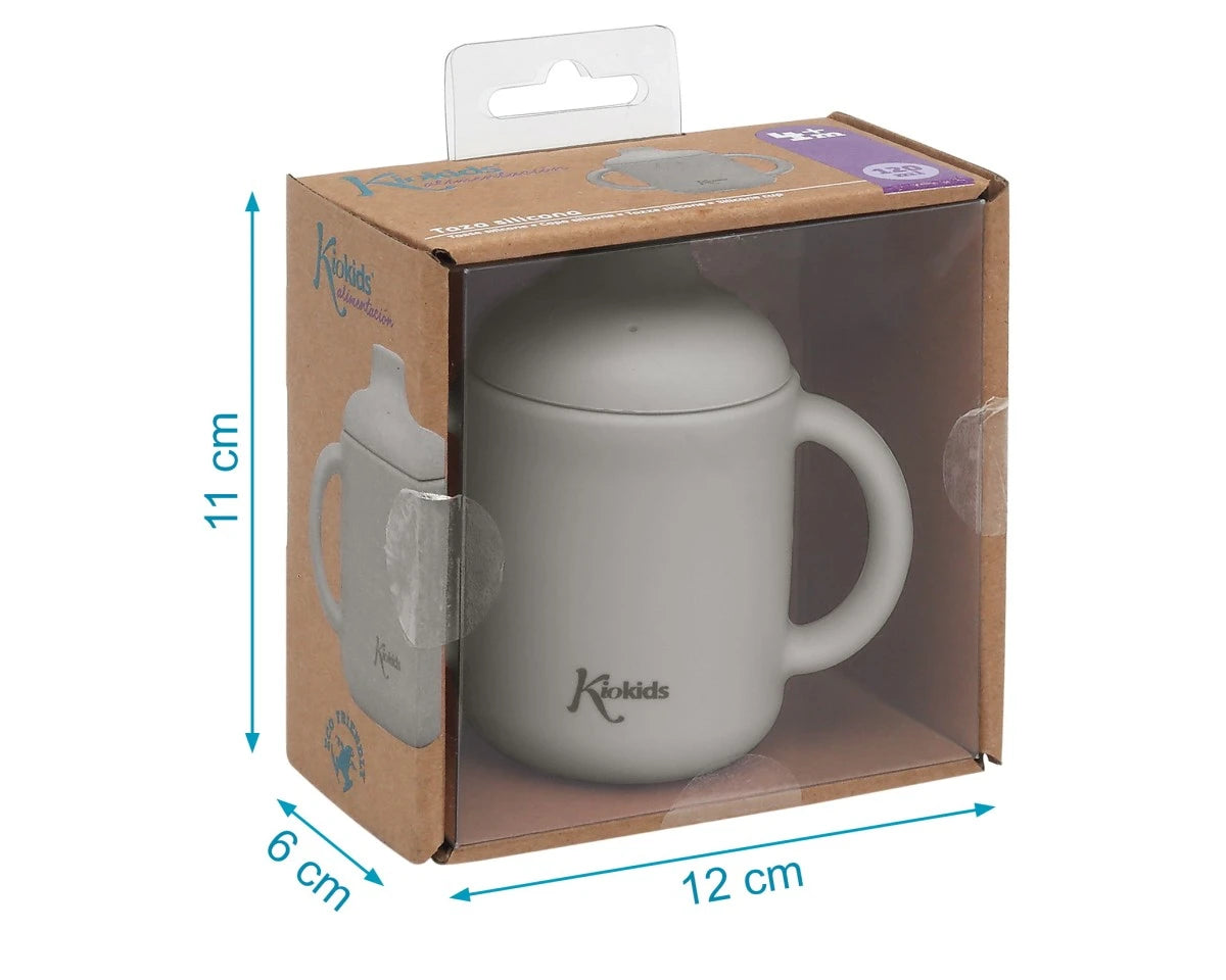 Детска Силиконова Чаша С Дръжки 120 Мл Grey 03786 2 Kiokids