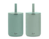 Kiokids 03804 3 menta színű, 180 ml-es, szívószálas szilikon pohár gyermekeknek, 2 db