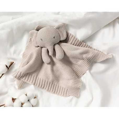 Играчка За Гушкане Doudou Слон 25 См Cotton Grey 3885 2 Kiokids