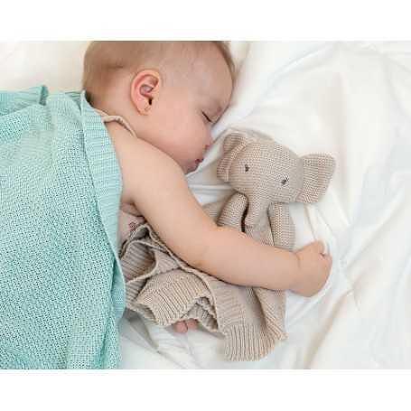 Играчка За Гушкане Doudou Слон 25 См Cotton Grey 3885 2 Kiokids