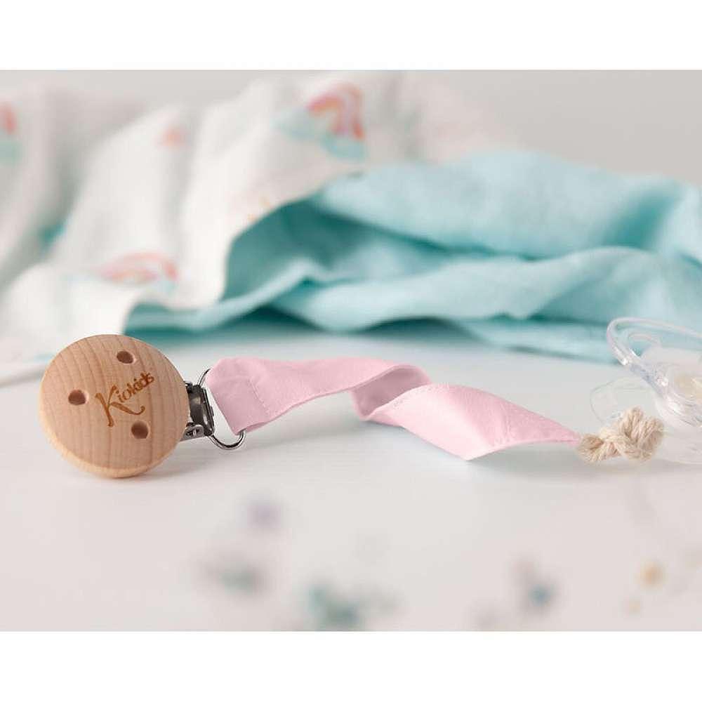 Клипс За Залъгалка Wood Pink 3661 2 Kiokids