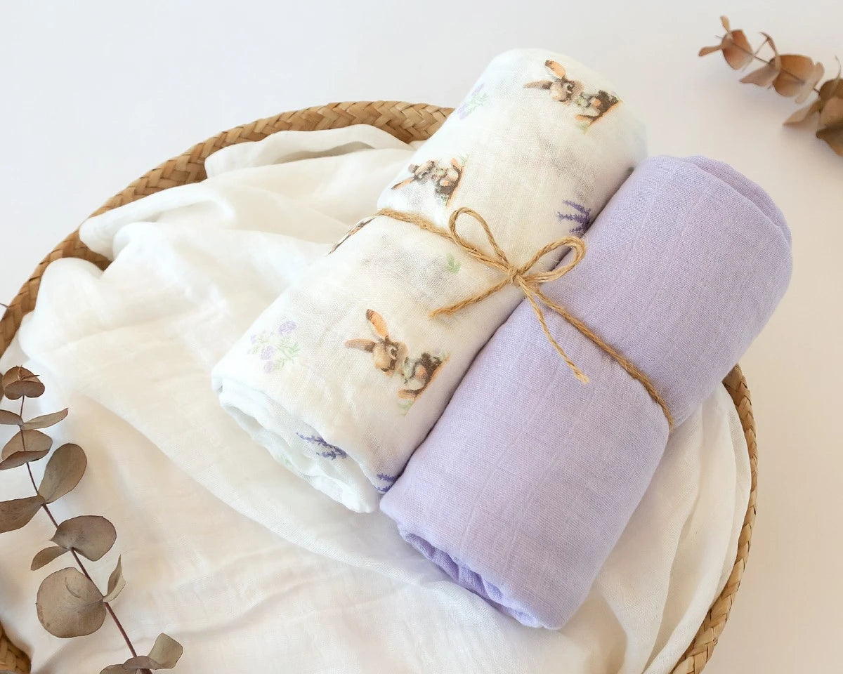 Муселинови Пелени 120х120 См Bamboo 2 Бр. Lavender 05296 4 Kiokids
