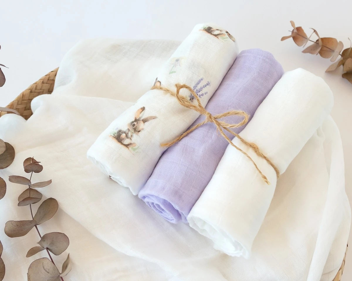 Муселинови Пелени 70х70см Bamboo 3 Бр. Lavender 05297 1 Kiokids