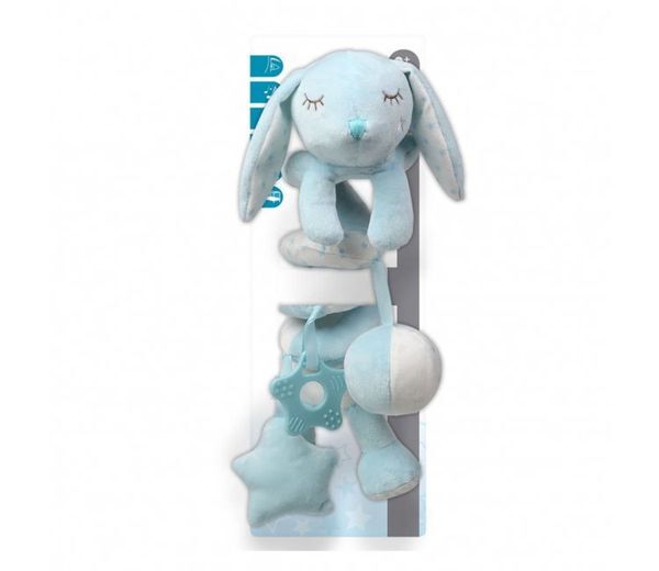 Плюшена Спирала Зайче Синьо 35см 02740 Kiokids