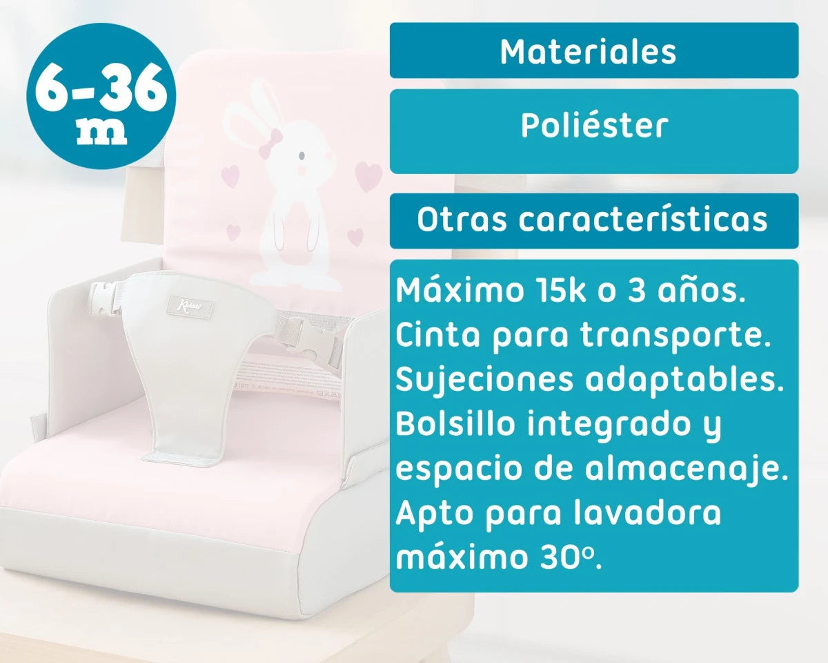 Преносимо Сгъваемо Столче За Хранене Розово Зайче 03998 9 Kiokids
