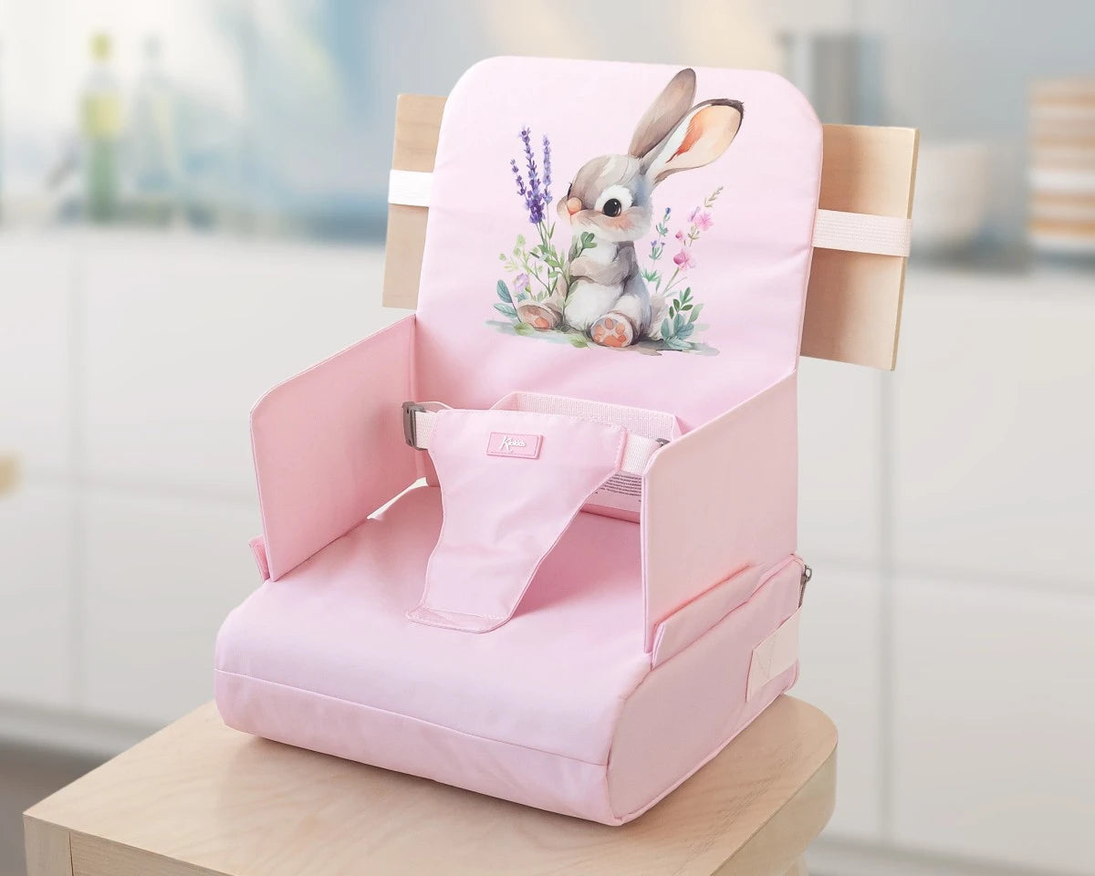 Преносимо Сгъваемо Столче За Хранене Зайче Розово 06396 0 Kiokids