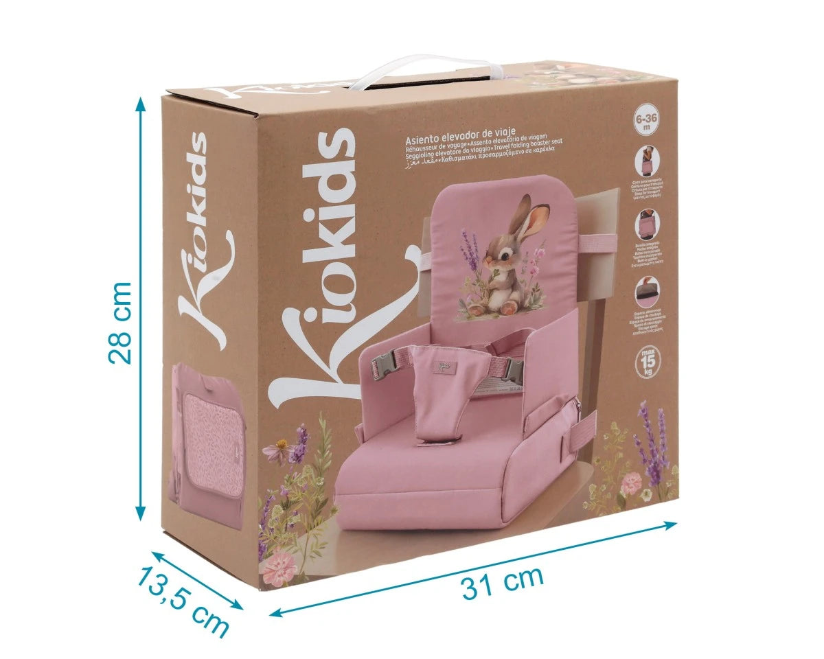 Преносимо Сгъваемо Столче За Хранене Зайче Розово 06396 0 Kiokids