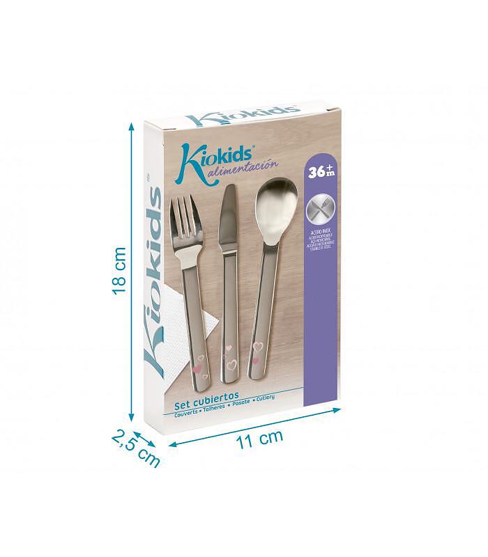 3 részes étkészlet fémből, rózsaszín 03310 9 Kiokids