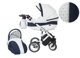 Количка Baby Merc 2 В 1 Модел Style Бяла С Тъмно Синьо - Комбинирани Колички - Baby Merc - BebeMama