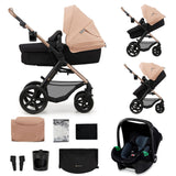 Carucior combinat Kinderkraft Moov 2 3B1, Bej nisip