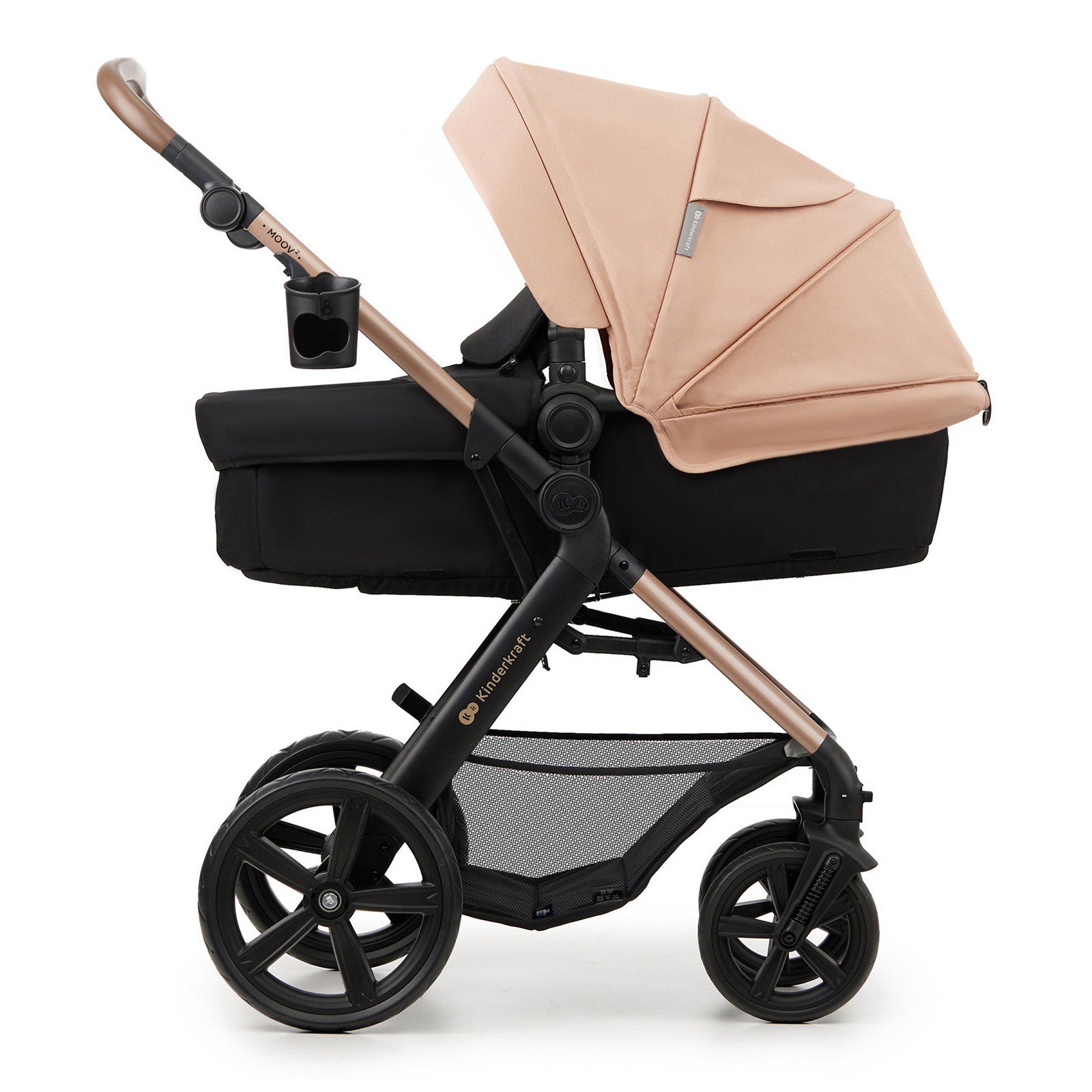 Carucior combinat Kinderkraft Moov 2 3B1, Bej nisip