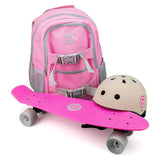 Комплект Раница + Каска + Скейтборд Funbeе Розов/ Сив - Детски Раници - D'Arpeje - BebeMama