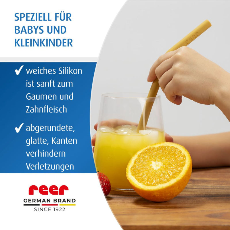 Комплект Силиконови Сламки + Четка Reer, 4 Броя --- BebeMama