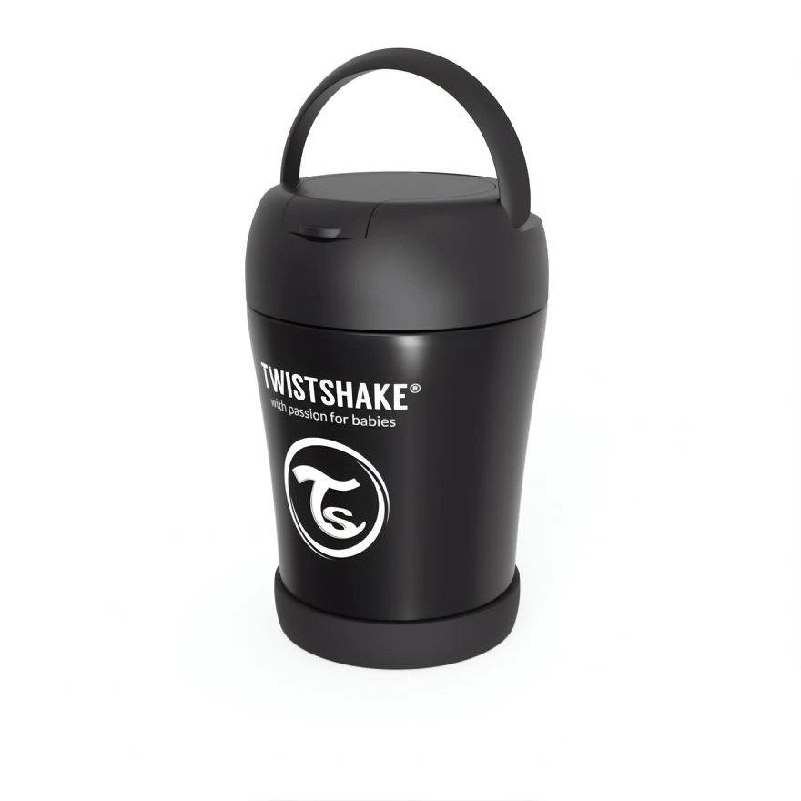 Контейнер За Храна От Неръждаема Стомана Twistshake 6+ Месеца Черен --- BebeMama