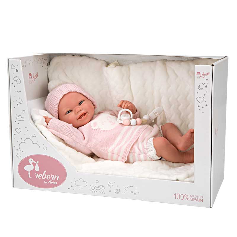 Кукла-Бебе Адриана С Розов Плетен Костюм И Аксесоари - 40 См --- BebeMama