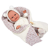 Кукла-Бебе Беатрис С Бял Пухкав Тоалет И Одеяло, Реално Тегло - 35 См