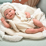 Păpușă bebelușă Diego cu geantă de transport și accesorii - 45 cm