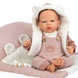 Кукла-Бебе Жада С Вълнен Розов Костюм И Пелена, Реално Тегло - 40 См