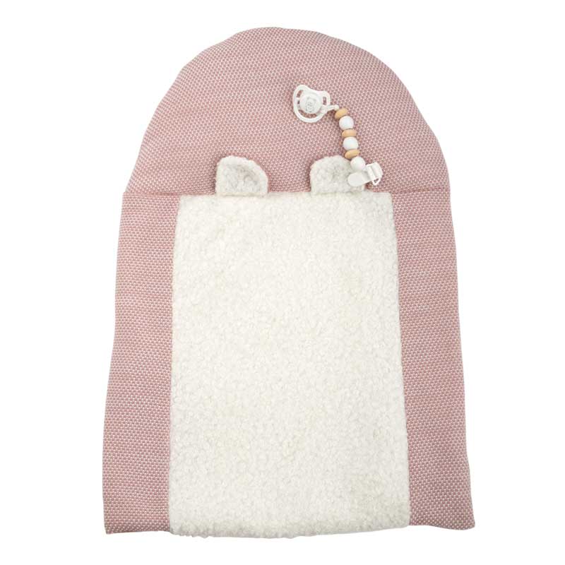 Кукла-Бебе Жада С Вълнен Розов Костюм И Пелена, Реално Тегло - 40 См