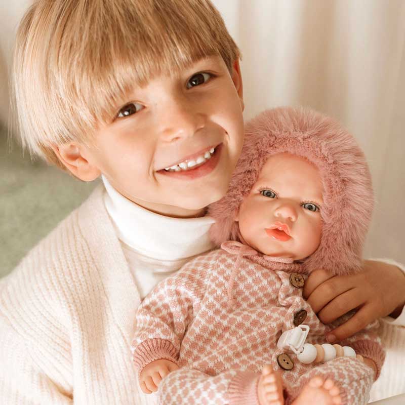 Кукла-Бебе Мануела С Бяла Чанта И Възглавничка - 40 См --- BebeMama