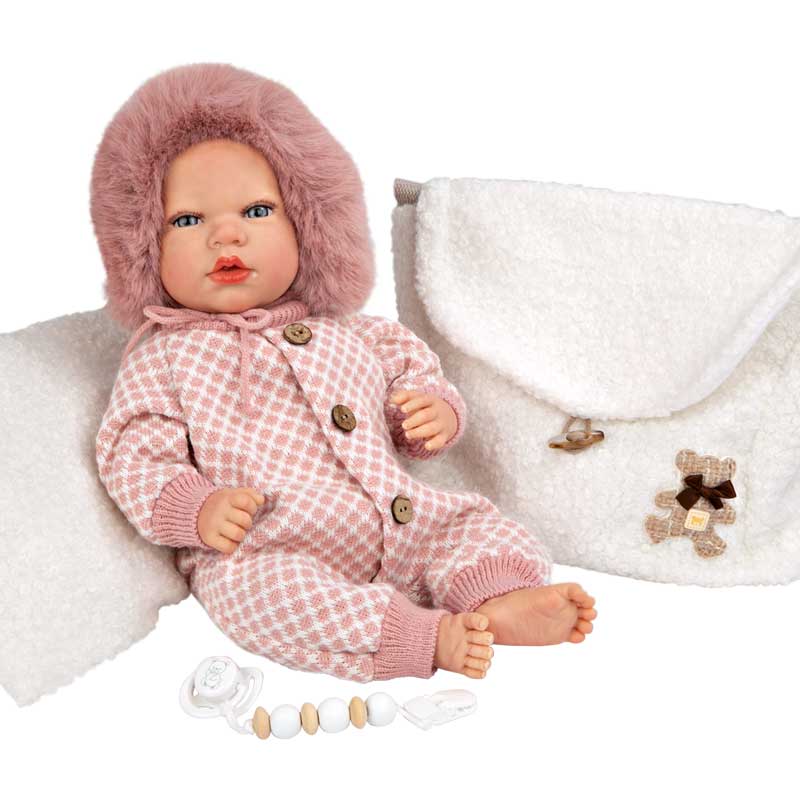 Кукла-Бебе Мануела С Бяла Чанта И Възглавничка - 40 См --- BebeMama