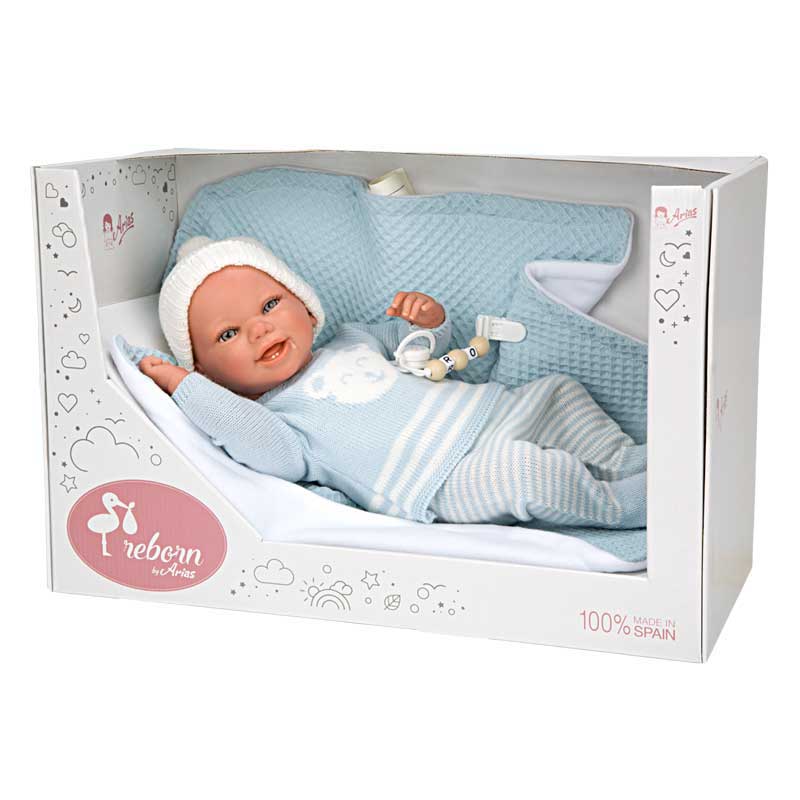 Кукла-Бебе Паоло Със Синьо Одеяло И Аксесоари - 40 См --- BebeMama