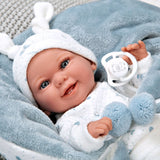 Кукла Бебе Babyto Elegance Със Синьо Одеялце, Реално Тегло 35 См Arias