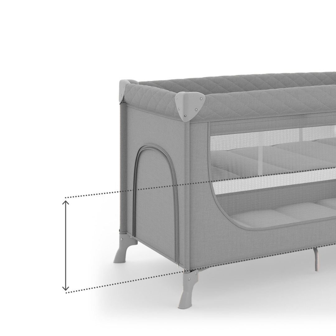 Leody Up Сгъваема Бебешка Кошара Grey Kinderkraft