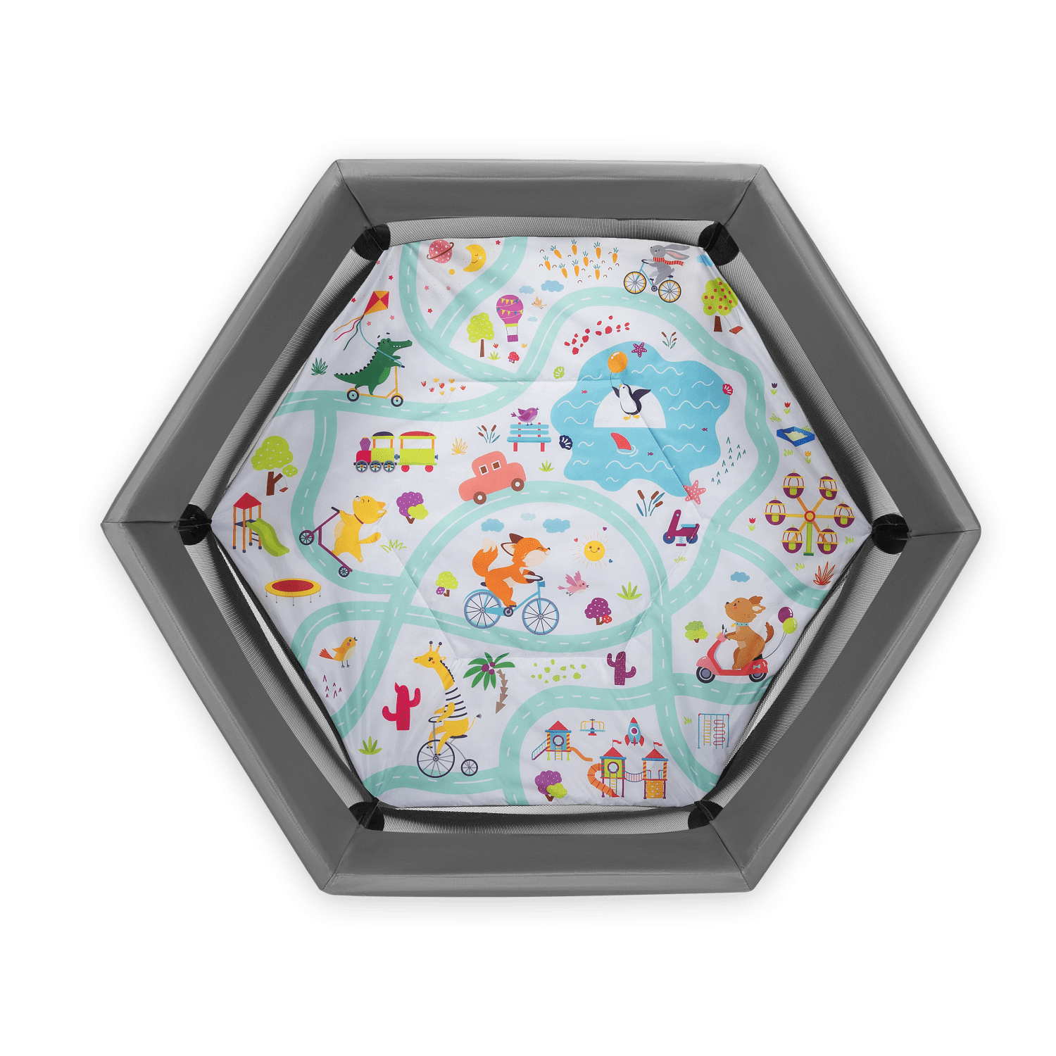 Бебешка Кошара За Игра Roel Grey Multicolor 4366 Lionelo