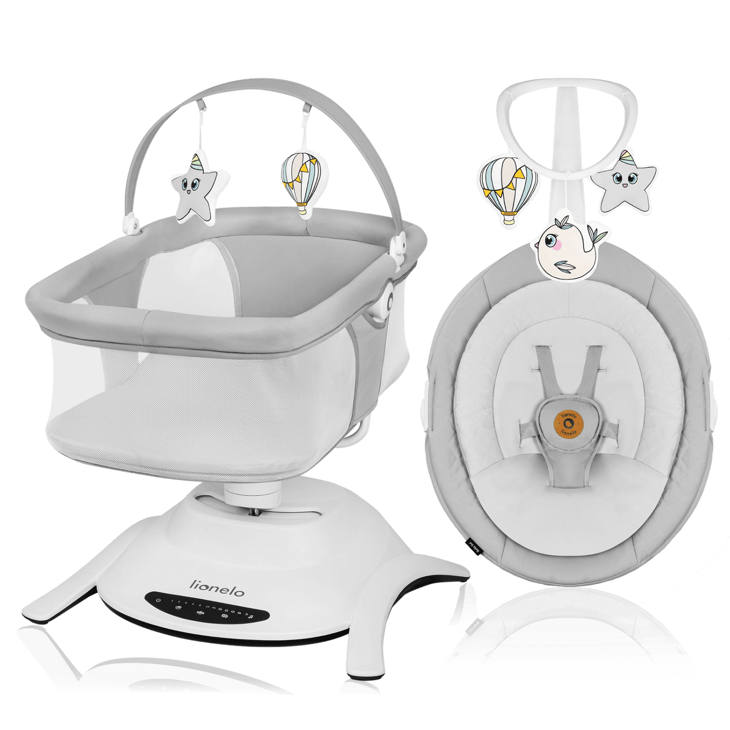 Електрическа Люлка И Шезлонг Bella Set Grey Concrete 3291 Lionelo