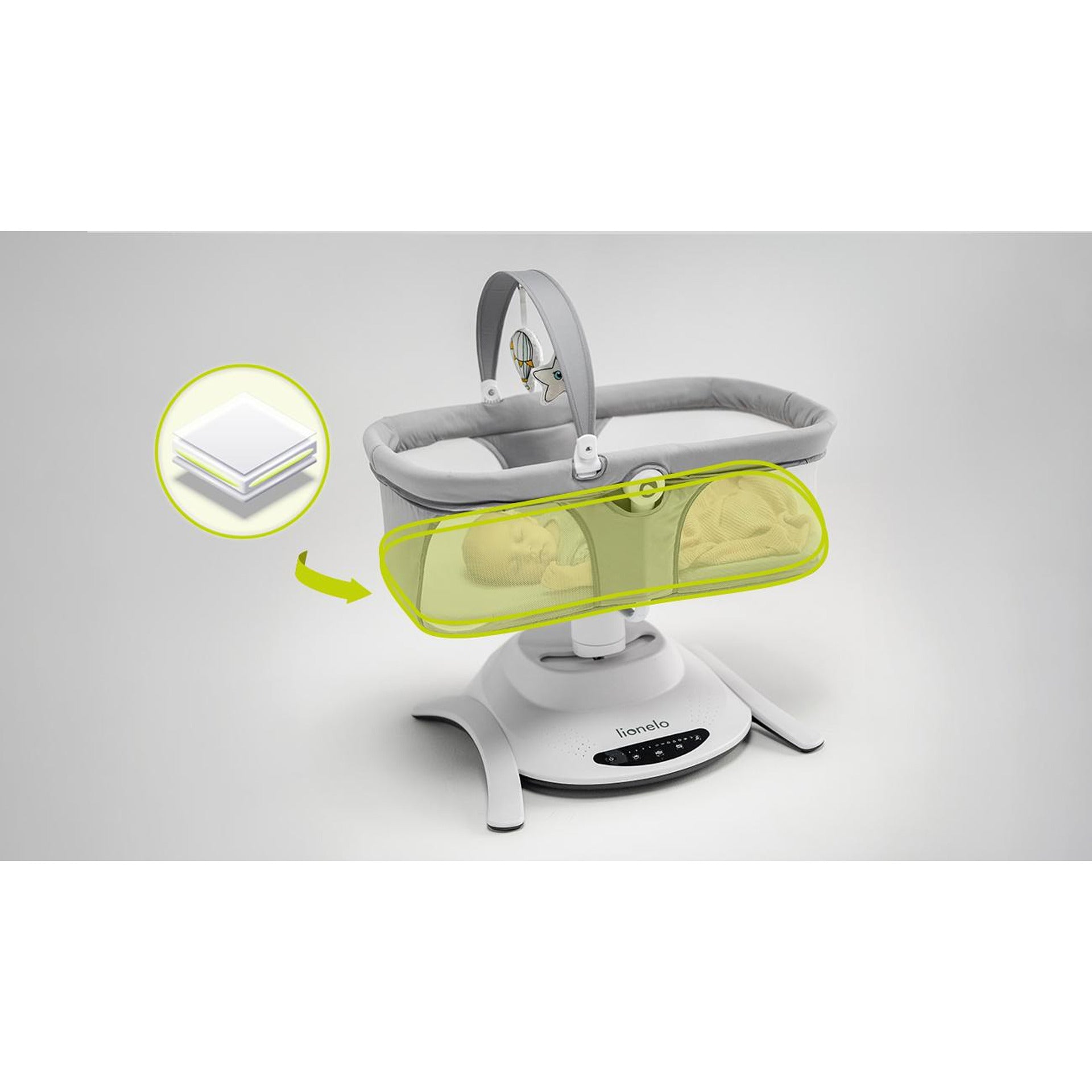 Електрическа Люлка И Шезлонг Bella Set Grey Concrete 3291 Lionelo