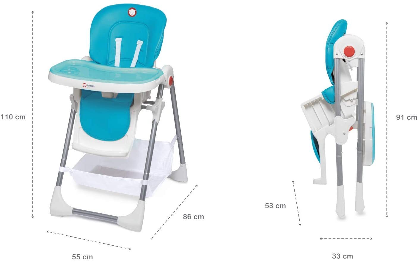 Стол За Хранене Linn Plus Turquoise 3307 Lionelo