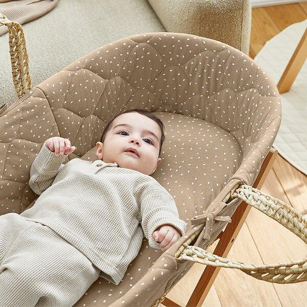 Кошница Moses Basket И Матрак Truffle Rice Print The Little Green Sheep