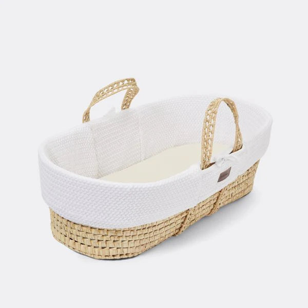 Плетена Кошница Wheat Knit Moses Basket & Mattress White The Little Green Sheep