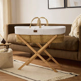Плетена Кошница Wheat Knit Moses Basket & Mattress White The Little Green Sheep