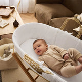 Плетена Кошница Wheat Knit Moses Basket & Mattress White The Little Green Sheep