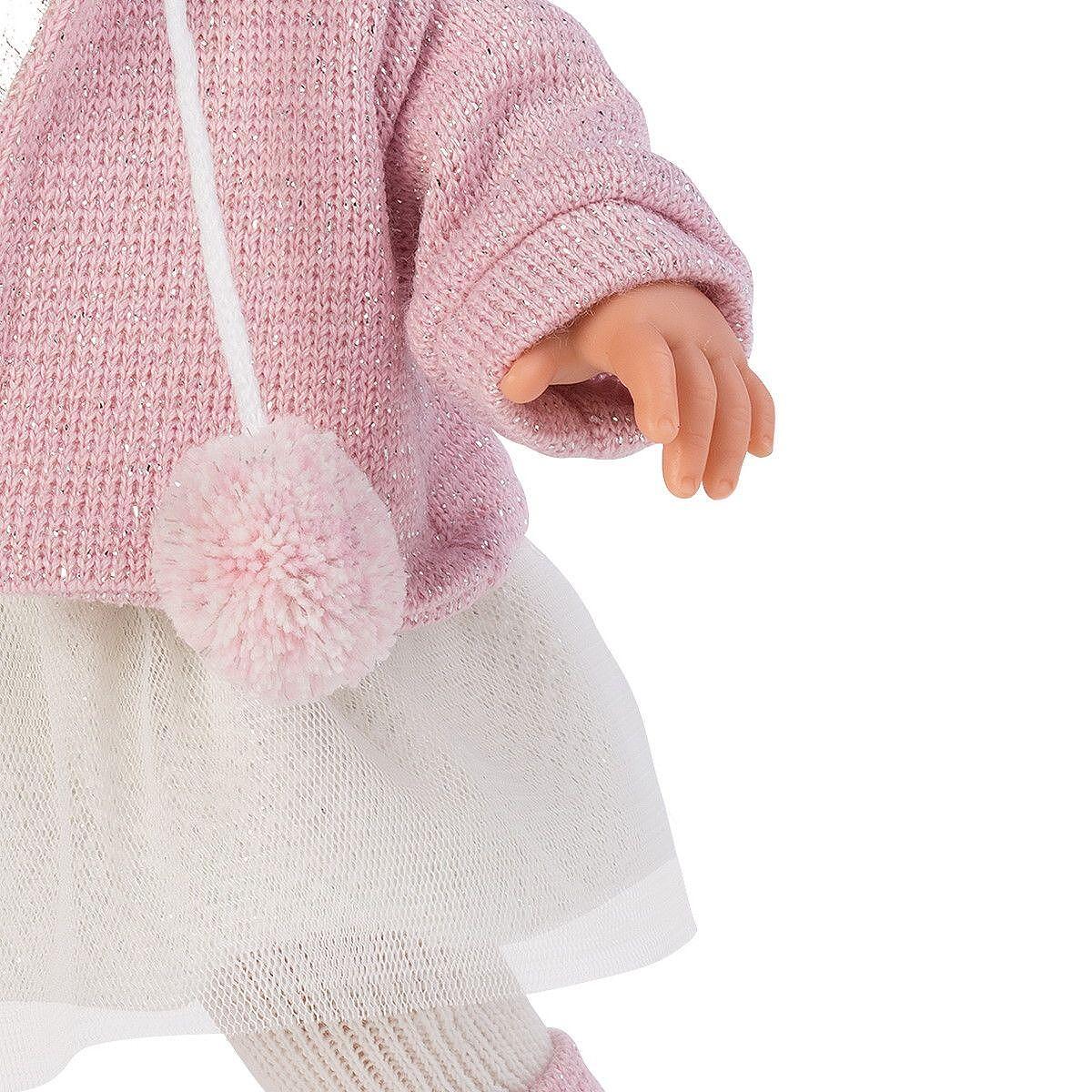 Llorens Sara gyönyörű babája téli ruhában 35 cm