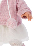 Llorens Sara gyönyörű babája téli ruhában 35 cm