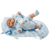 Sírós Joel Llorona Toquilla Celeste baba, 38 cm, kiegészítőkkel, Llorens