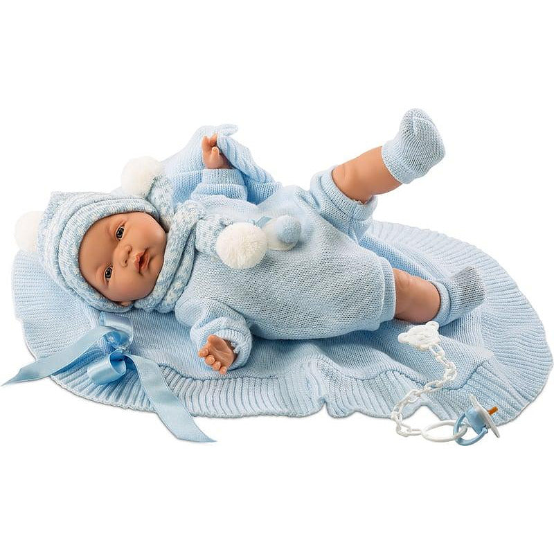 Sírós Joel Llorona Toquilla Celeste baba, 38 cm, kiegészítőkkel, Llorens