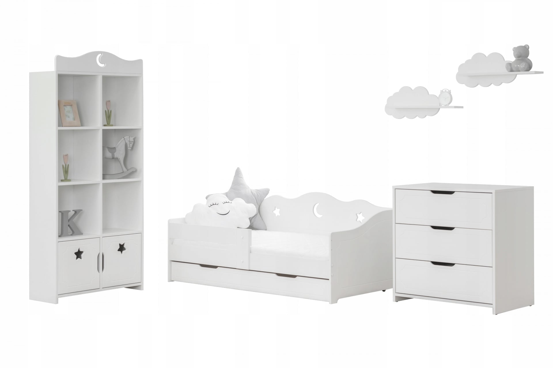 Pat pentru copii Gaja MDF cu sertar 70/140cm + saltea