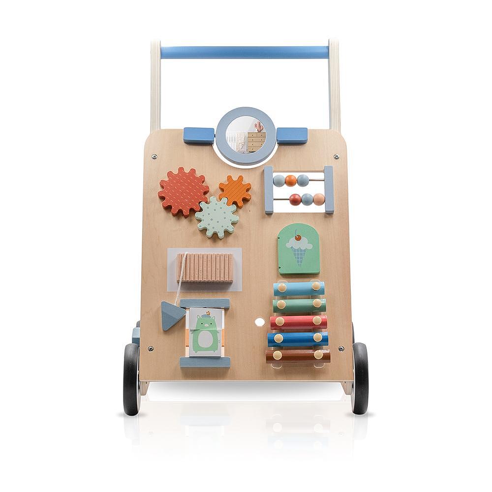 Дървена Бебешка Проходилка Baby Walker Blue Luvion