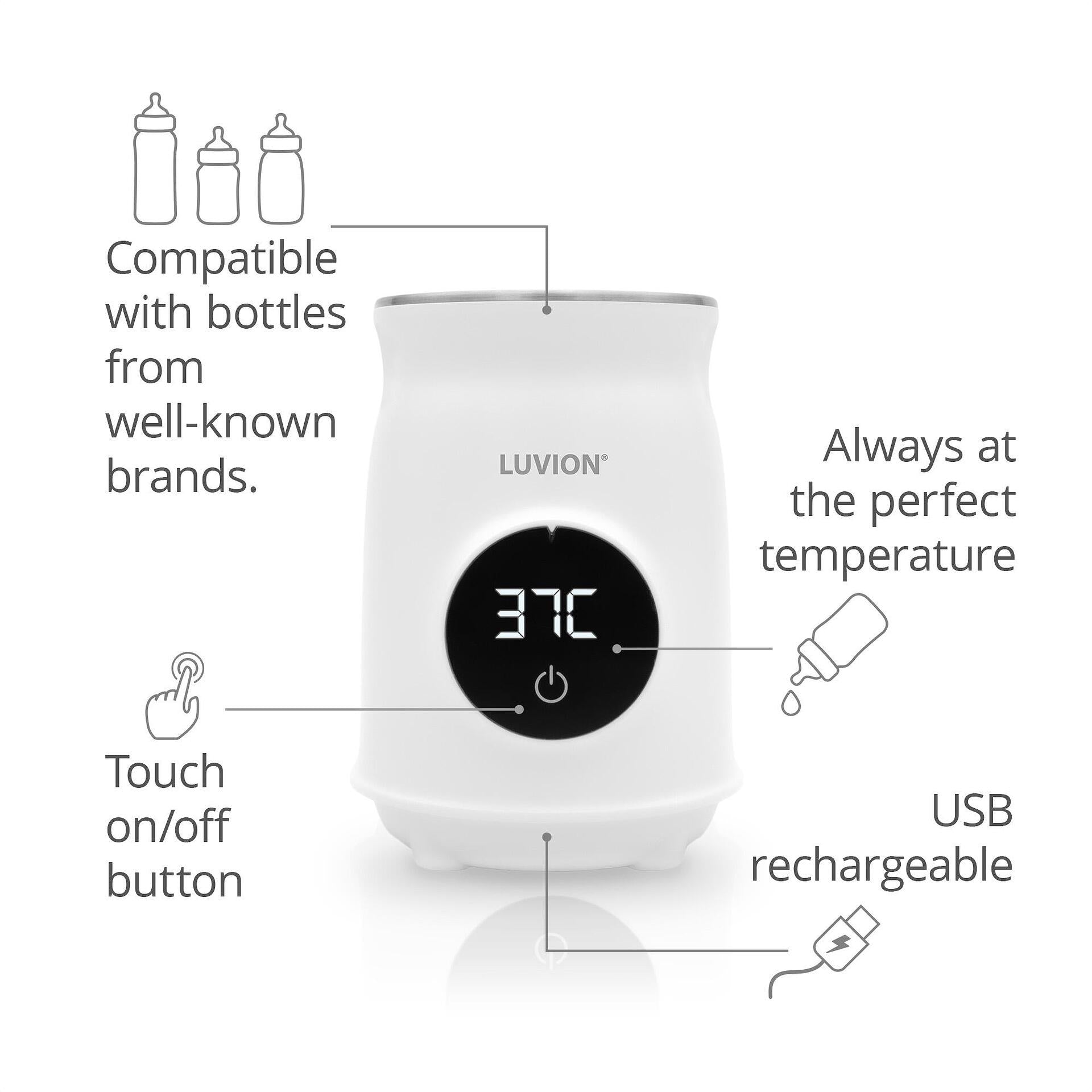 Нагревател За Бутилки Portable Bottlewarmer Ultra White Luvion