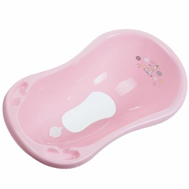 Бебешка Вана Zebra 84 См. С Изход За Източване И Противоплъзгащо Покритие Light Pink Maltex