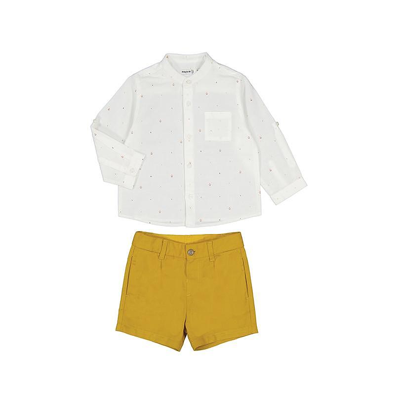 Комплект От 2 Части Риза И Бермуди Лен Ocre 24 01246 019 Mayoral