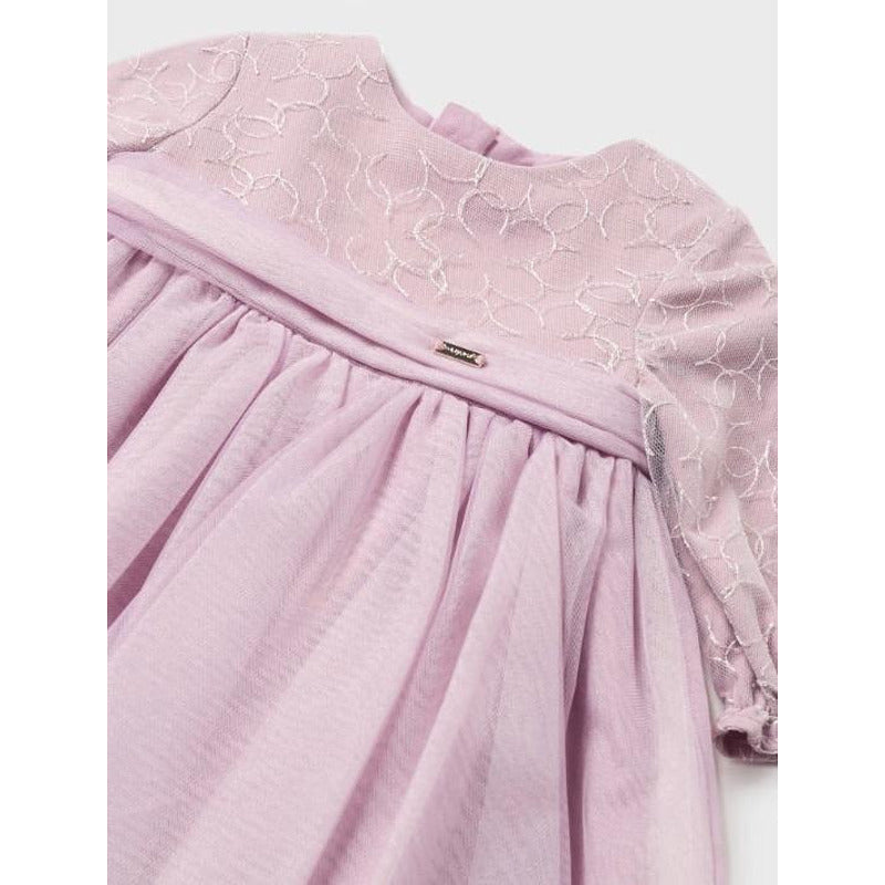Рокля С Тюл И Бродерия За Новородено Лилава 13 02855 025 Mayoral