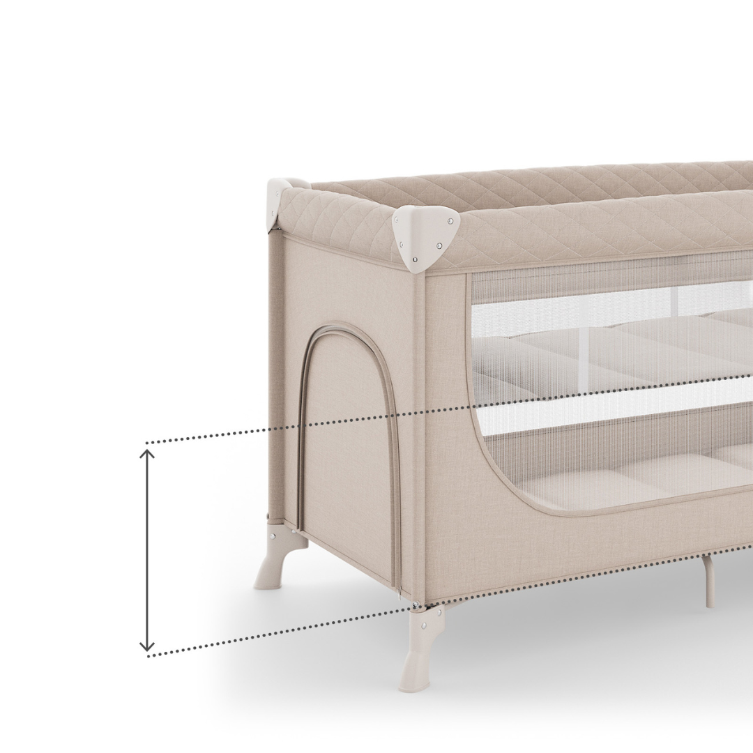 Leody Up Сгъваема Бебешка Кошара С Аксесоари Beige Kinderkraft