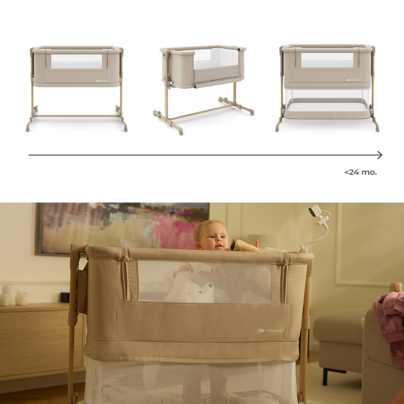 Nestee Grow 2 Бебешка Кошара Beige Kinderkraft