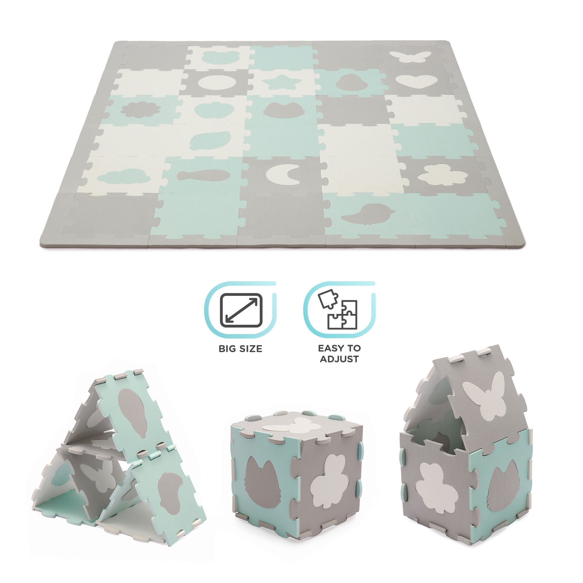 Мек Пъзел С Форми Kinderkraft Luno Shapes Мента --- BebeMama